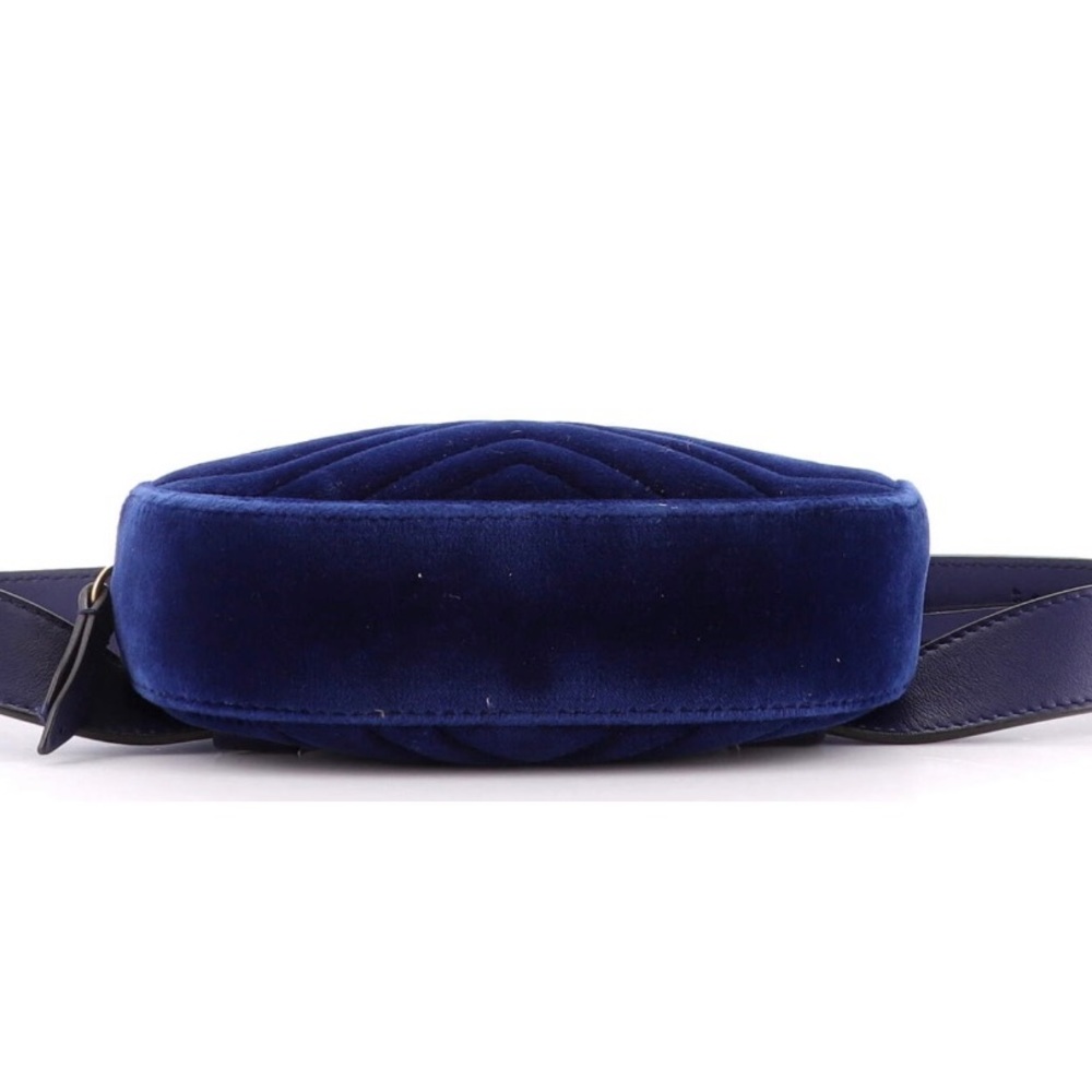 BRAND NEW Gucci GG Marmont Belt Bag Matelasse Cobalt Blue Velvet with Dustbag - Picture 7 of 13